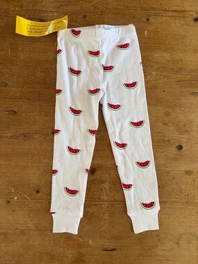 Little English White Leggings with Watermelon Print